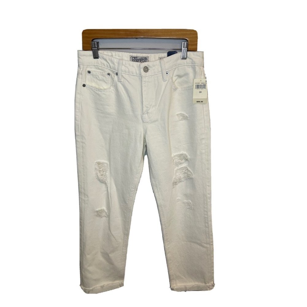 Lucky Brand White Boyfriend Jeans